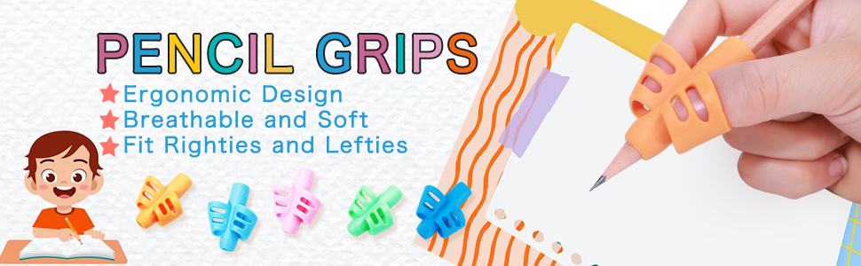 Ergonomic, Design Breathable and Soft, Fit Righties and Lefties, ODDEL Pencil Grips for Kids Student