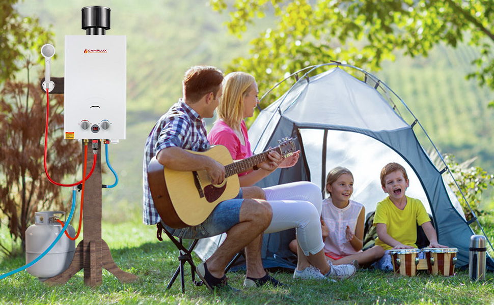 Chauffe-eau à Gaz Camplux BW264C 10L Avec Couvercle De Pluie, Norme GAR Certifiée CE, Utilisation Pour Le Camping, Les RV, Le Lavage Du Cheval 13 10L gas water heater