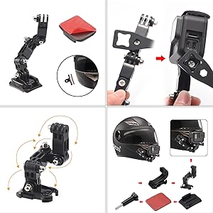 Amazon | GoPro用オートバイヘルメットチンスイベル3ウェイ
