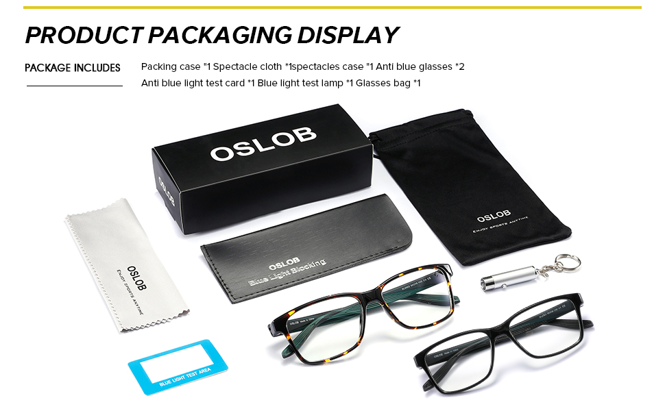 DESIGNED PACKAGE INCLUDING TEST PEN AND CARD FOR SHOWS THE BLUE LIGHT BLOCKING EFFECTS