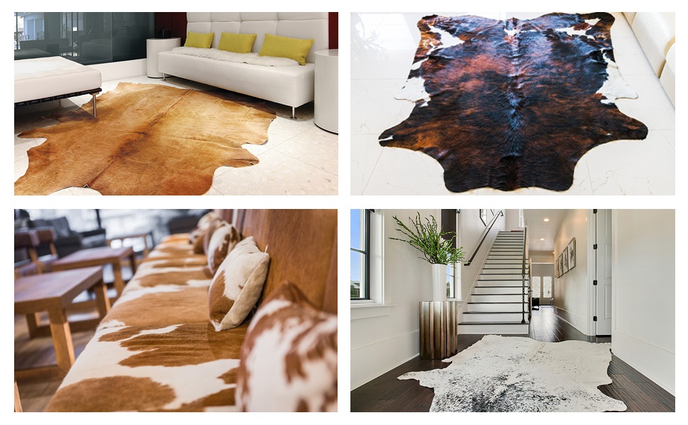 Natural Exotic Zebu Handmade Kobe Cowhide Rug ShedFree