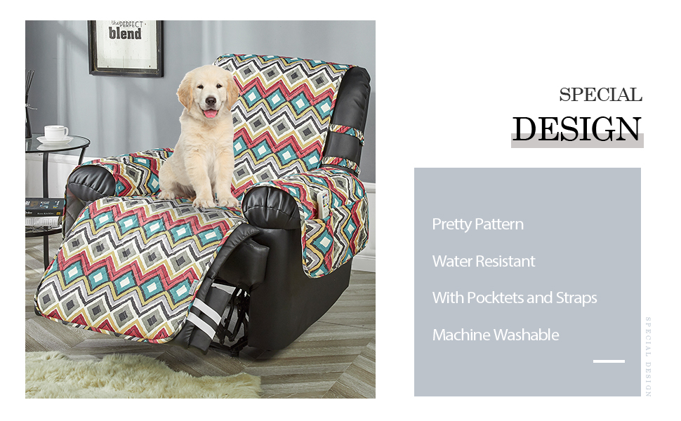 STONECREST Heated Recliner Cover, Water Resistant Print