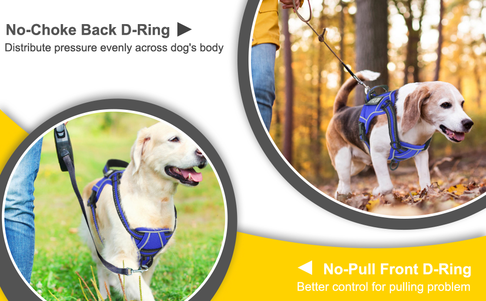 voopet Service Dog Harness, Easy On and Off Over Head Dog Vest Harness Fasten