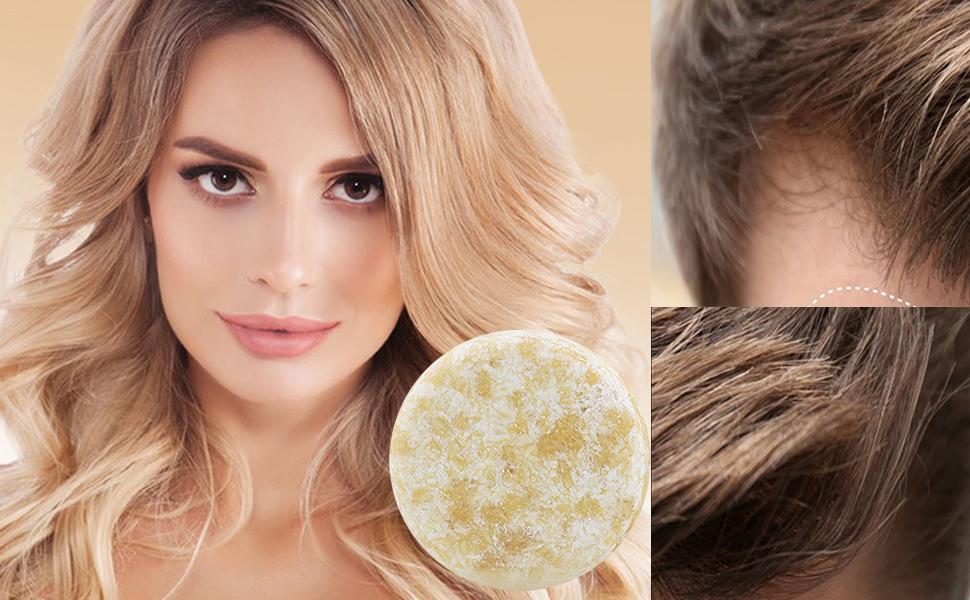 Organic Ginger Shampoo Bar - 55g Nourishing Hair Care Bars for Gray White Hair Repair -
