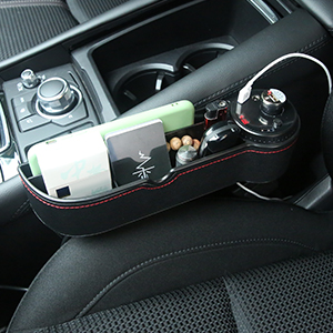 Amazon Buyfull 車用収納ポケット 隙間ポケット Qc3 0 Usb充電機能 運転席 助手席兼用 シートサイド収納ボックス 小物収納 電圧表示 シガーソケット付き ブラック ポケット ケース カバー 車 バイク