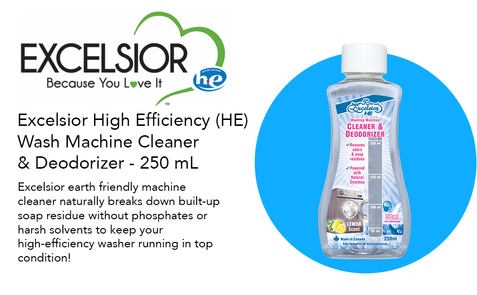 Excelsior HE Washing Machine Cleaner and Deodorizer for 5 cleanings of