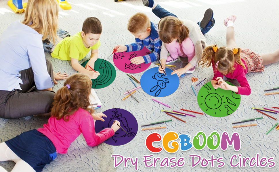 Dry Erase Circles, Dry Erase Spots Vinyl Dot Stickers