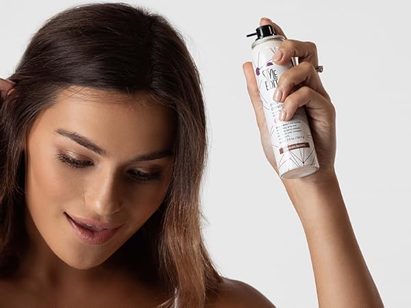 brunette model concealer grays hair haircolor color roots gray