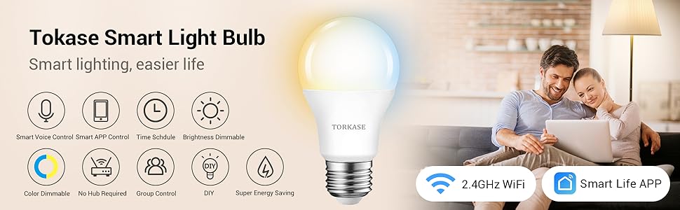 White smart light bulb