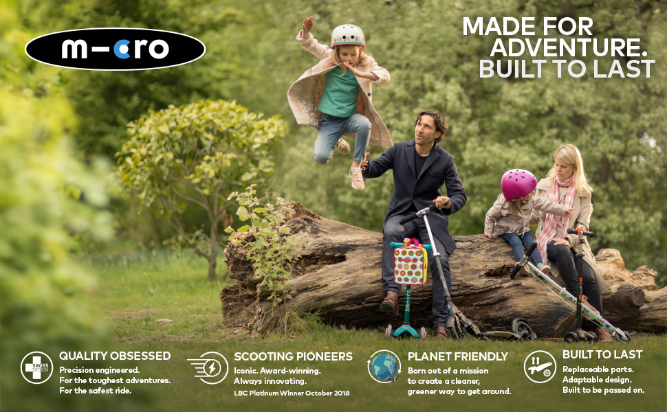 Micro Trike Xl Aqua Toddler Push Along 18 Months+ Boy Girl Stroller