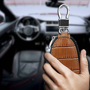 Leather Car Key Cover (Crocodile)