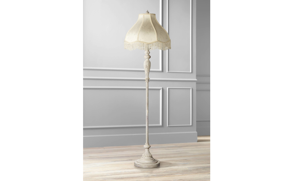 360 Lighting Traditional Vintage Shabby Chic Lamp Floor Standing 60" Tall Antique White