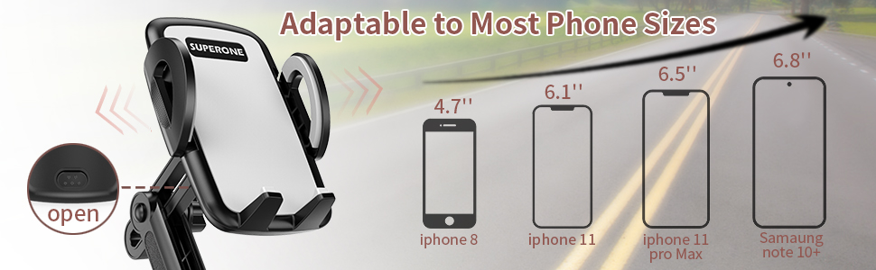 Adaptable to Most Phone Sizes