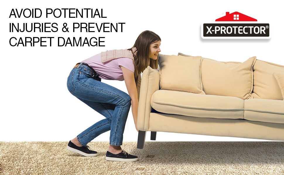 Furniture Sliders for Carpet XPROTECTOR Moving Pads 16 pcs 9cm