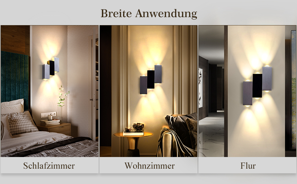Lightess 6W Moderne LED Wandleuchte Innen Up Down Wandlampe aus