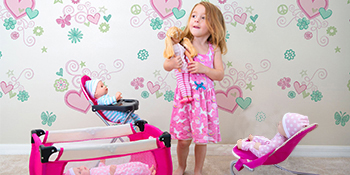 cute baby girls stroller dolls