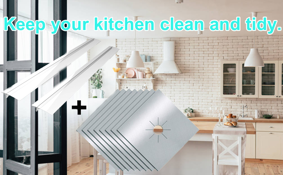 8 Pcs Gas Hob Covers for Gas Cookers, MSDADA Reusable Stove Burner