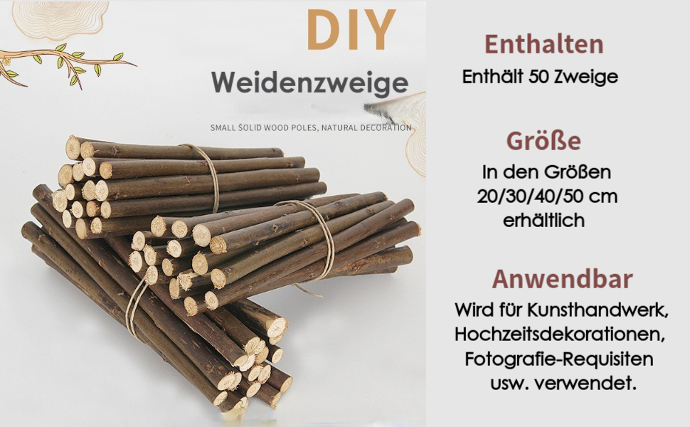 Amazon｜Milageto 50本 木製小枝 クラフト小枝 アート 素朴な