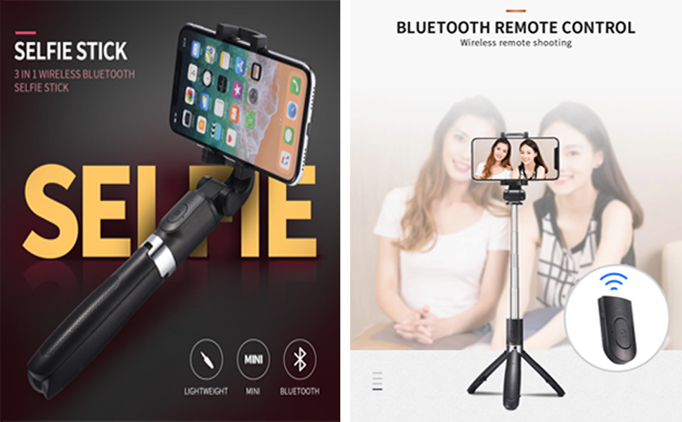 US1984 Selfie Stick Extendable Selfie Stick with Tripod Stand and