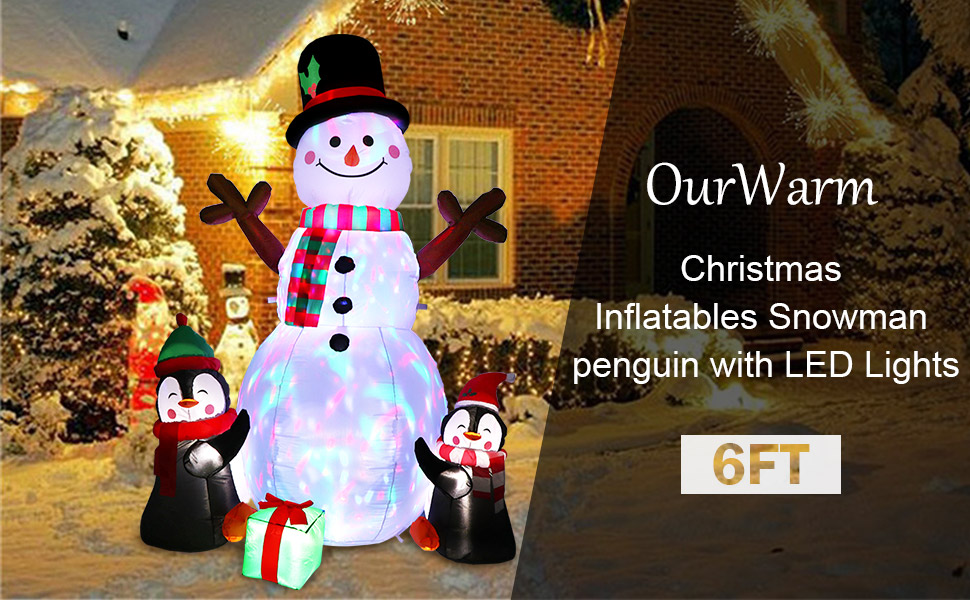Decoración inflable de muñeco de nieve de Navidad