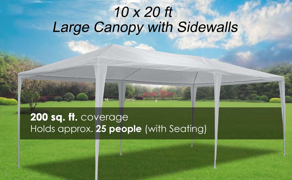 10'x20' White Outdoor Wedding Party Patio Enclosed Canopy Tent w