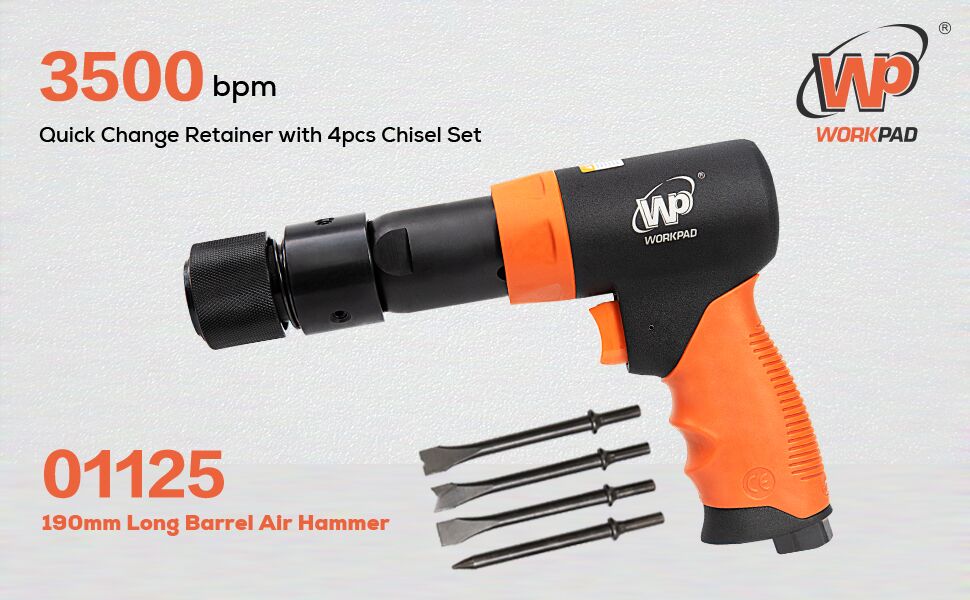 WORKPAD 190mm Long Barrel Air Hammer with Quick Change