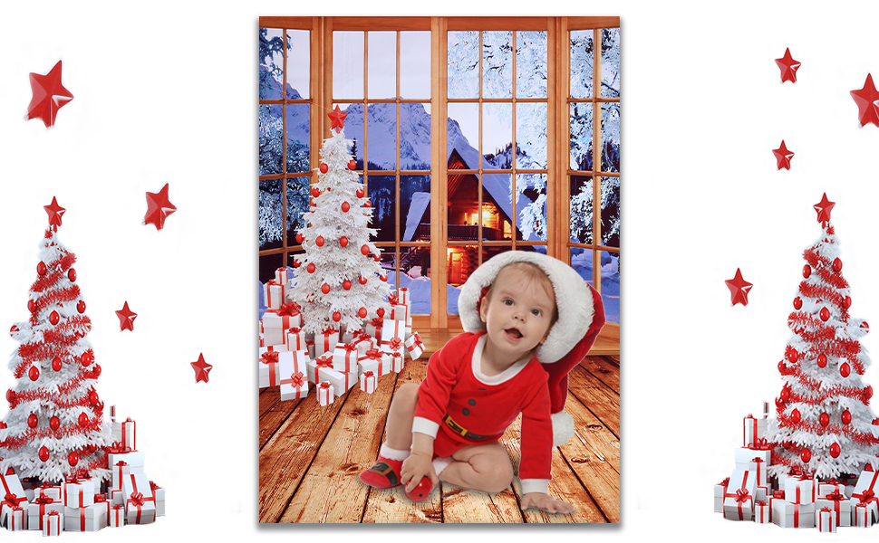 Christmas Backdrop Photo 5x7ft MOHOO Christmas Window
