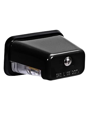 Black Stud-Mount License Plate Light
