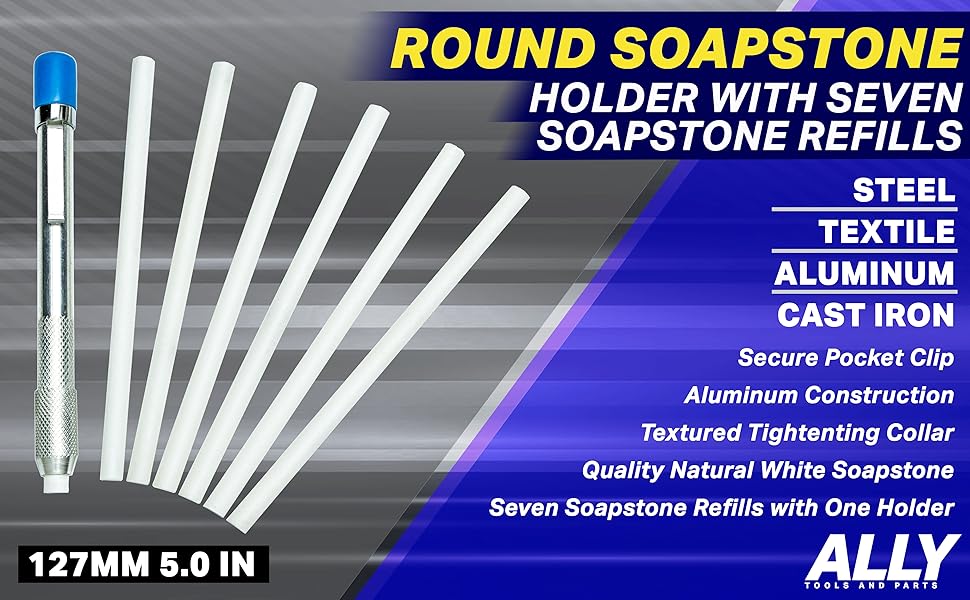ALLY Tools Round Soapstone Holder with 7 Round Professional Quality