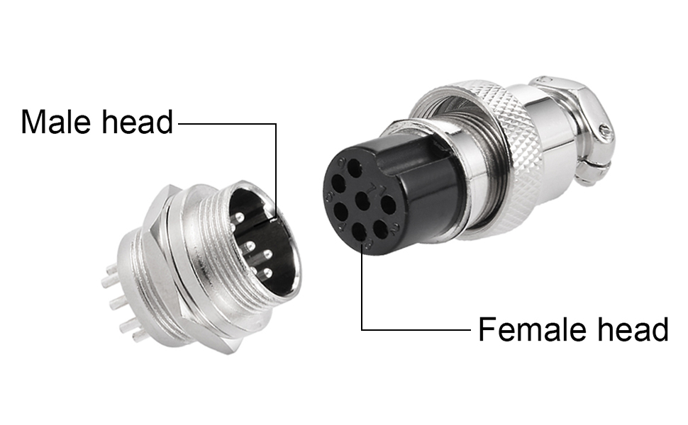 ヨウページ Amazon.com: uxcell Aviation Connector 6-Pin 16mm GX16-6 Male