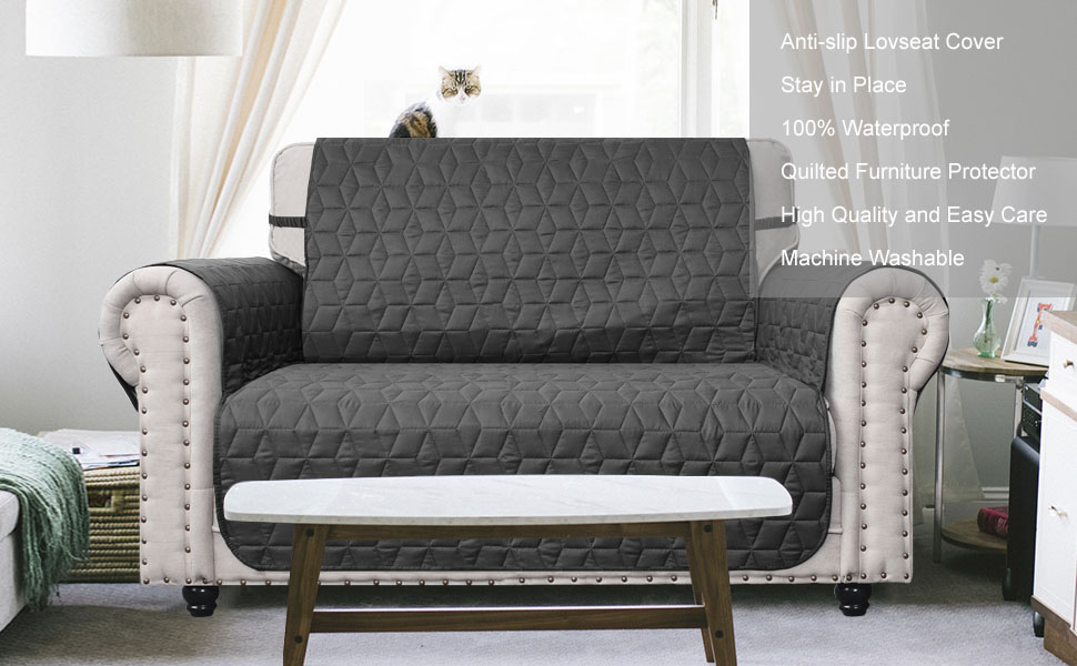 Ameritex Loveseat Cover WaterResistant Quilted Furniture
