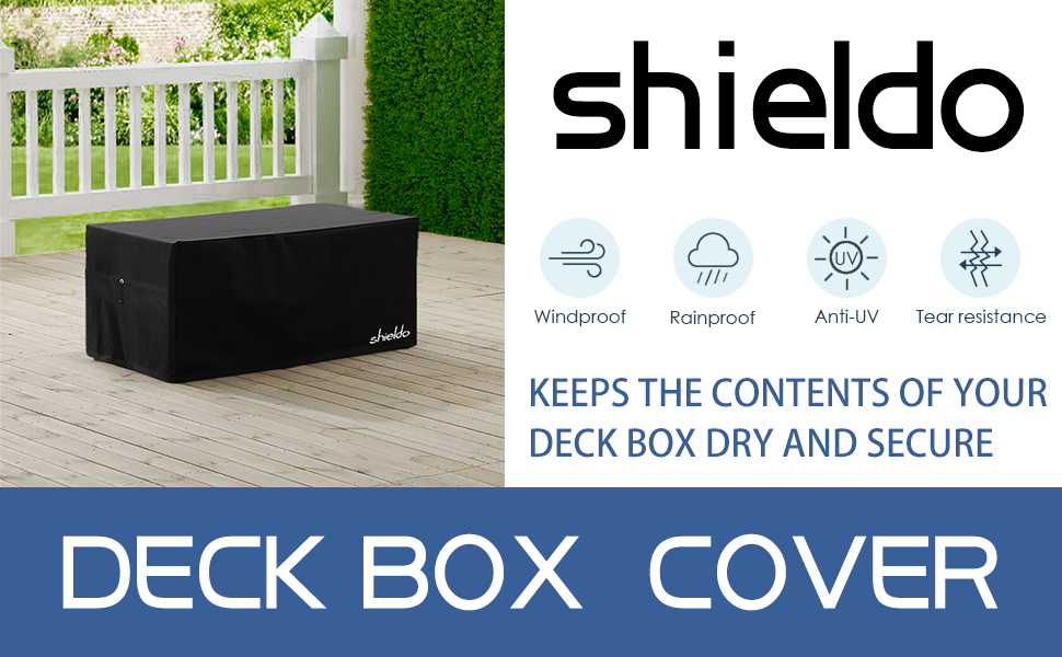 Shieldo Deck Box Cover Heavy Duty 600D Polyester Oxford Deck Box Cover to Protect