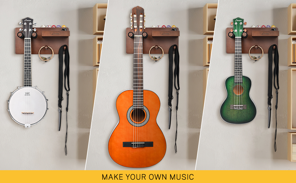 Donner Guitar Wall Mount Shelf, Guitar Wall Hanger with