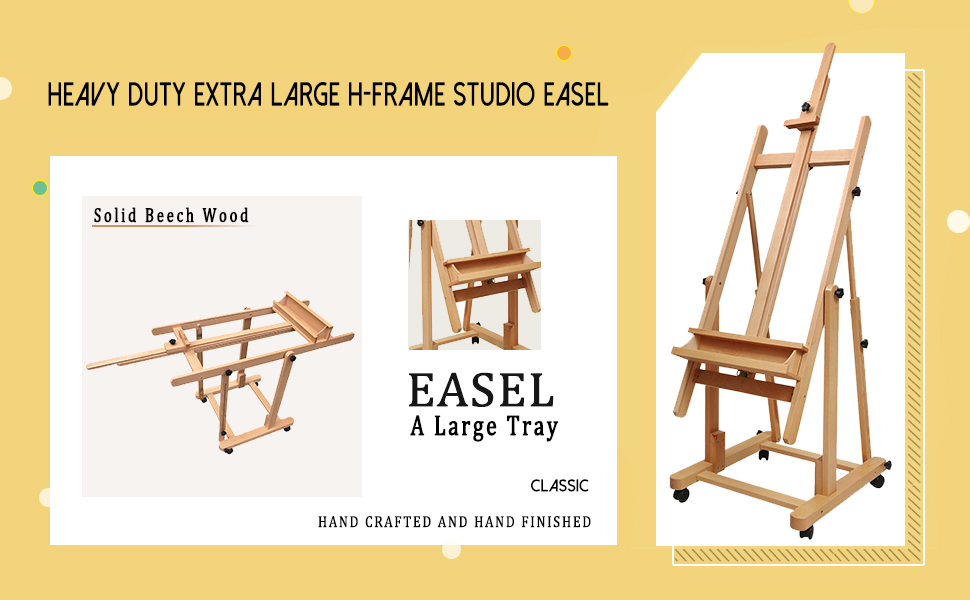Details About Meeden Sturdy H Frame Beech Wood Artists Painting Studio Easel High Quality