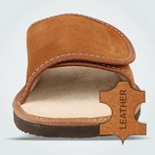 Foothugs Adjustable Leather Slippers