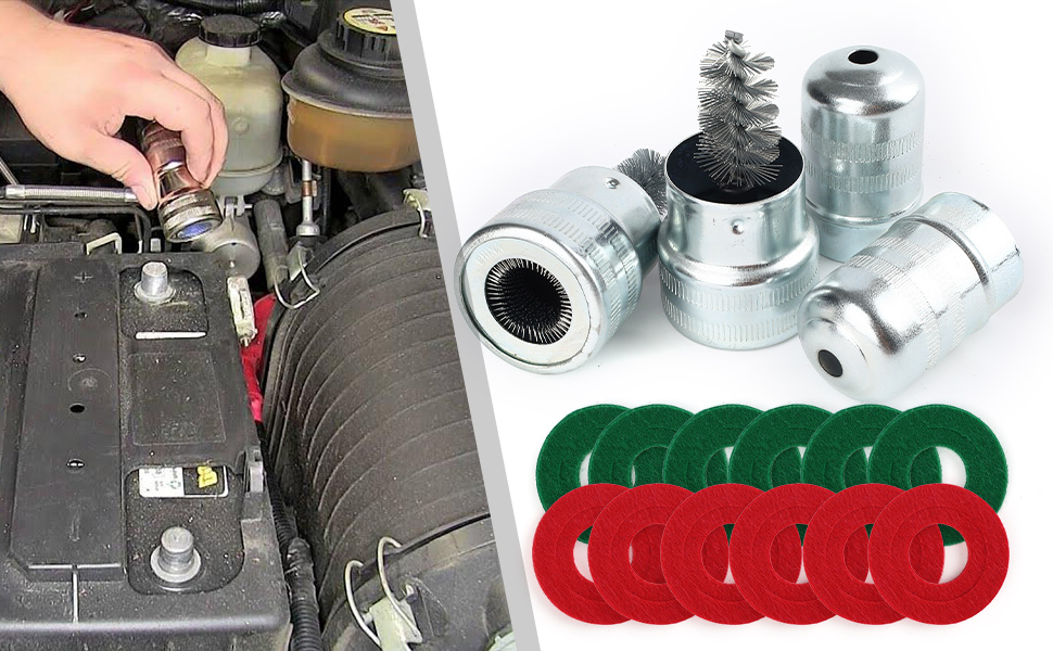 Battery Terminal Cleaners (2 pcs), Plus 12 pcs Battery