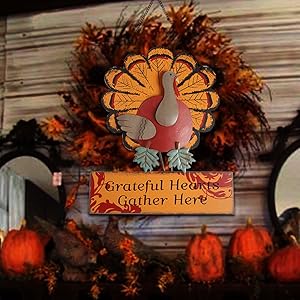 Thanksgiving Standing Turkey Hanging Wall Decor Welcome Sign