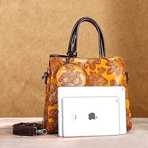 レディース　ハンドバッグ　手提げバッグ　トートバッグ　花柄　型押し 自立 型崩れず　レトロ　女性　プレゼント