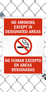 No Smoking Except In Designated Areas
