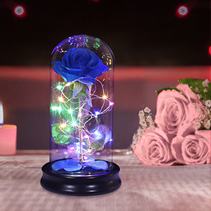 glass galaxy beauty and the beast infinity forever rose Birthday Christmas Mother's Day gift for her