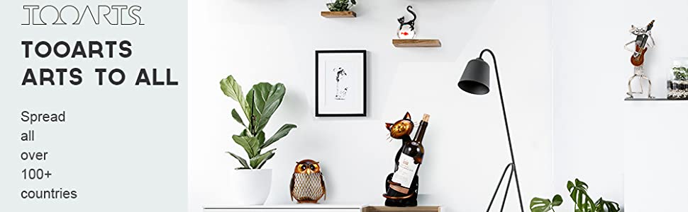 Yoga Cat Metal Sculpture Wine Bottle Rack