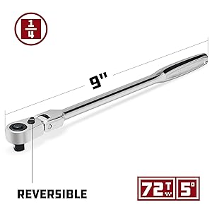 Amazon.com: Powerbuilt 1/4 Inch Drive Flex Head Ratchet, 9