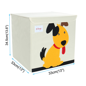 Foldable Toy Storage Bins Square Cartoon Animal Storage Box