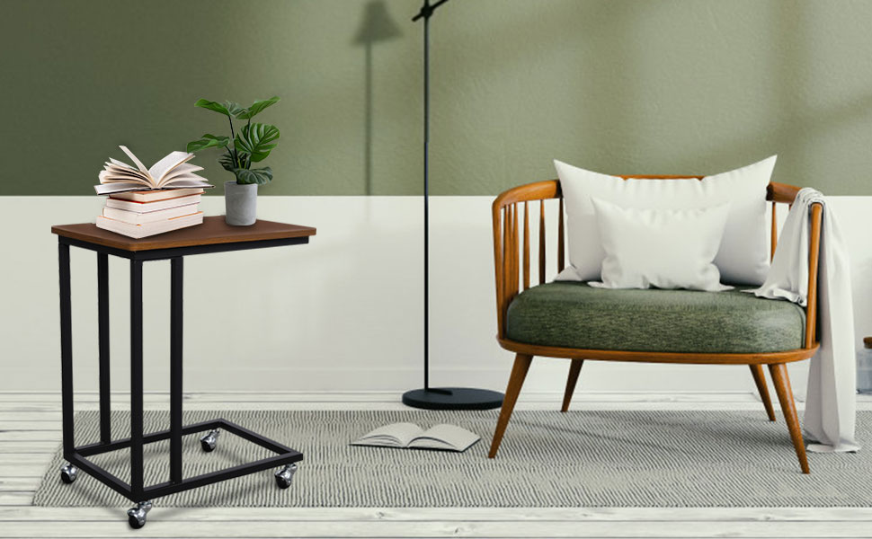 side table with wheels