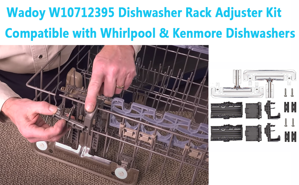 Wadoy W10712395 Dishwasher Rack Adjuster Kit Compatible with Whirlpool