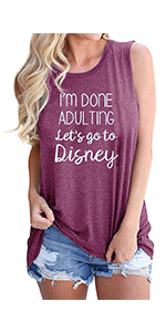 Women I'm Done Adulting Graphic Tank Top Cute Sleeveless Muscle T-Shirt Vest