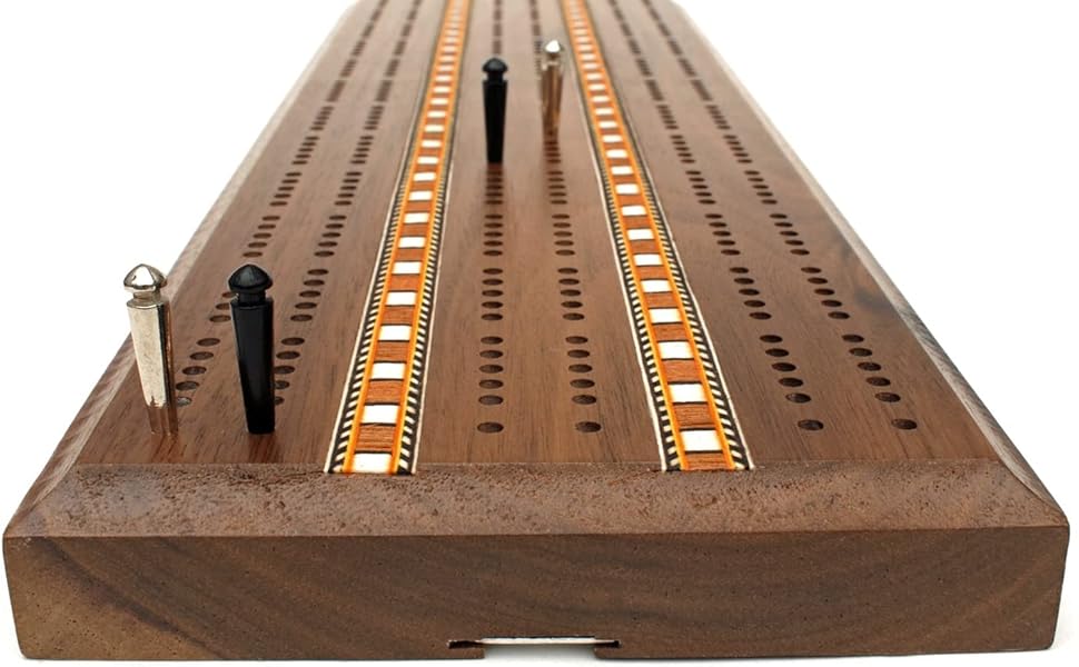 WE Games EasyGrip Metal Cribbage Board Pegs and Velvet