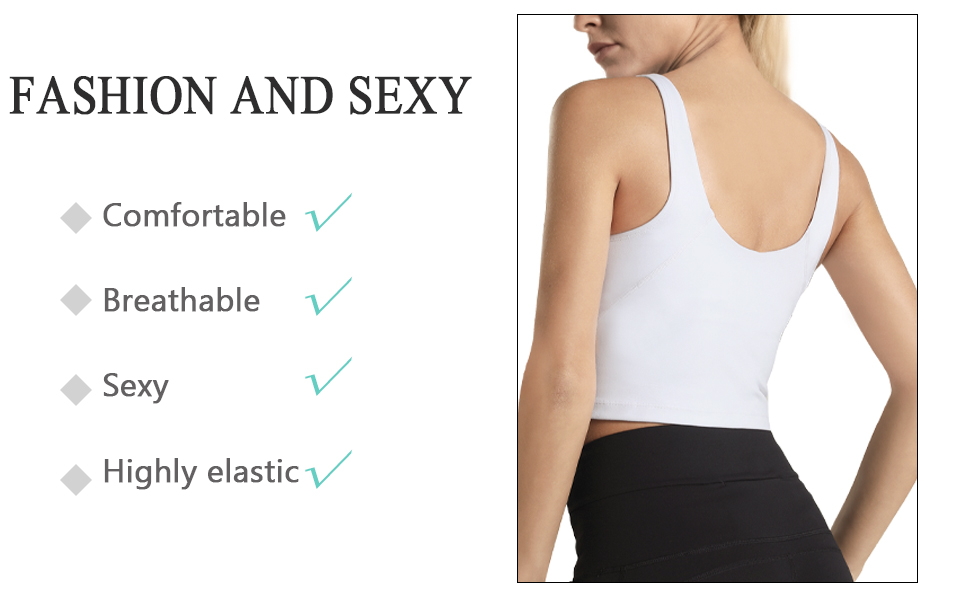 Tsuretobe Sports Bra for Women Longline Padded Yoga Bra Workout Crop Tank Tops for Fitness Running 13 2