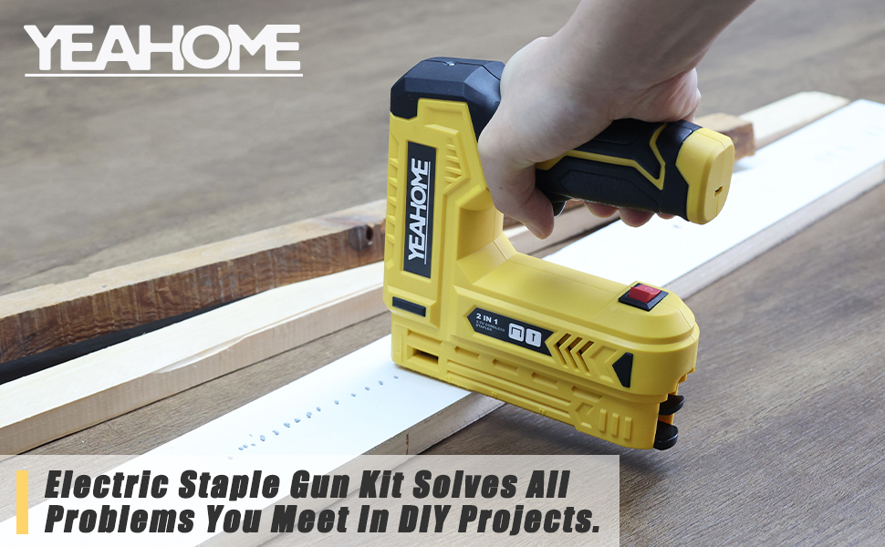 YEAHOME Electric Staple Gun, 2 in 1 Light Duty Cordless