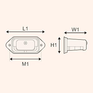 Chrome Surface-Mount License Plate Light Size Drawing.